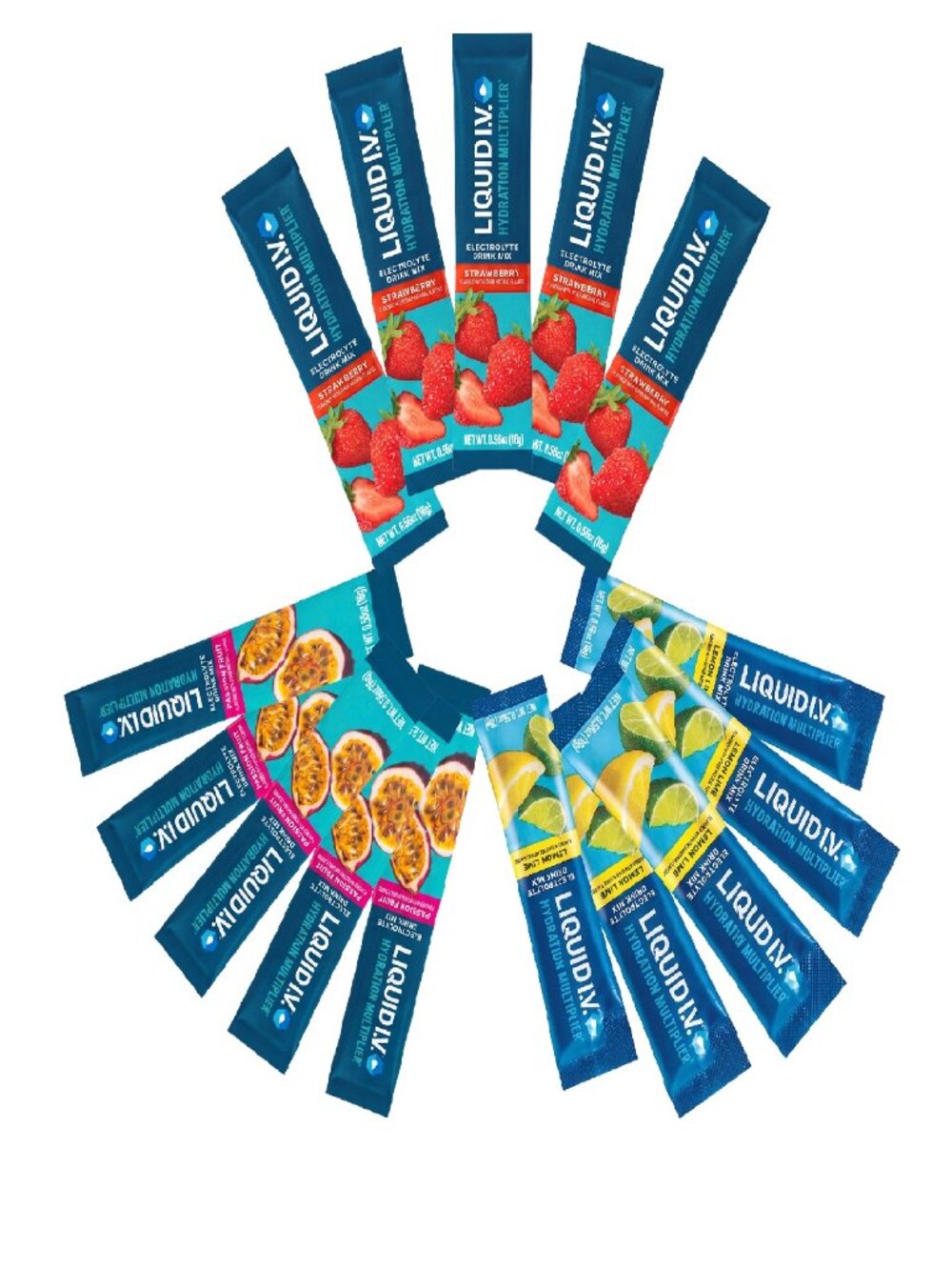Hydration Electrolyte Drink Mix,Variety Pack, 15-Stick Pack 5 of Each Flavor